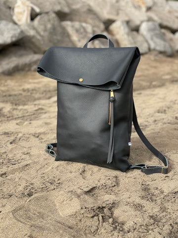 ROLI - Leder Rolltoprucksack